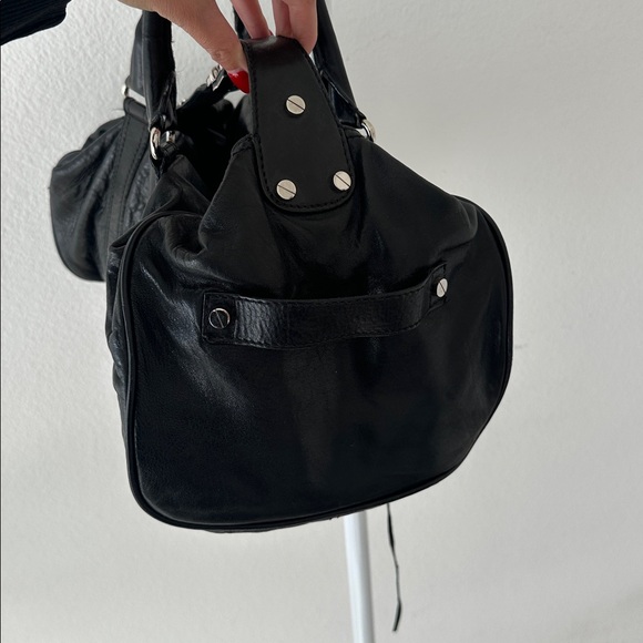 BALENCIAGA Vintage Whistle Satchel Black Leather Handbag - Picture 4 of 9